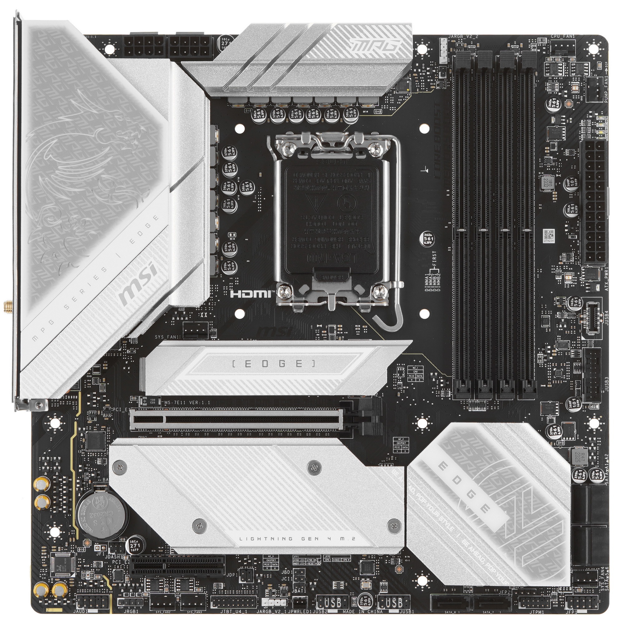 Материнская плата MSI MPG B760M EDGE TI WIFI, LGA 1700, Intel B760, 4xDDR5, 3xM.2, 6xSATA, 3xUSB 3.2