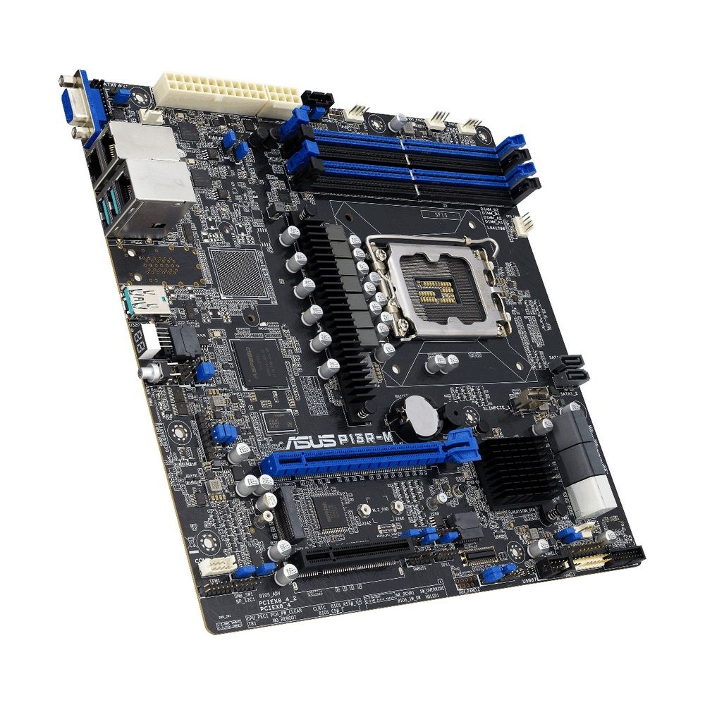 Материнская плата ASUS P13R-M, LGA 1700, Intel C262, 4xDDR5 ECC, 8xSATA, 1xM.2, 1xPCIe 5.0 x16, 2x1G