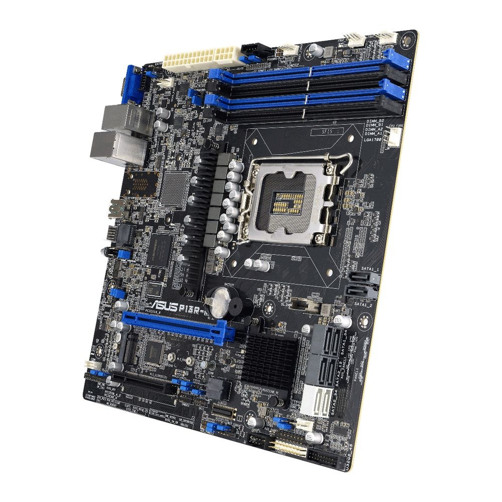 Материнская плата ASUS P13R-M, LGA 1700, Intel C262, 4xDDR5 ECC, 8xSATA, 1xM.2, 1xPCIe 5.0 x16, 2x1G