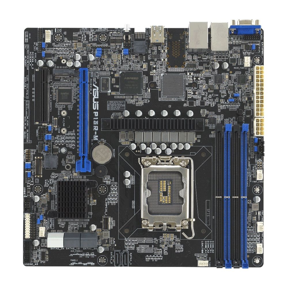 Материнская плата ASUS P13R-M, LGA 1700, Intel C262, 4xDDR5 ECC, 8xSATA, 1xM.2, 1xPCIe 5.0 x16, 2x1G