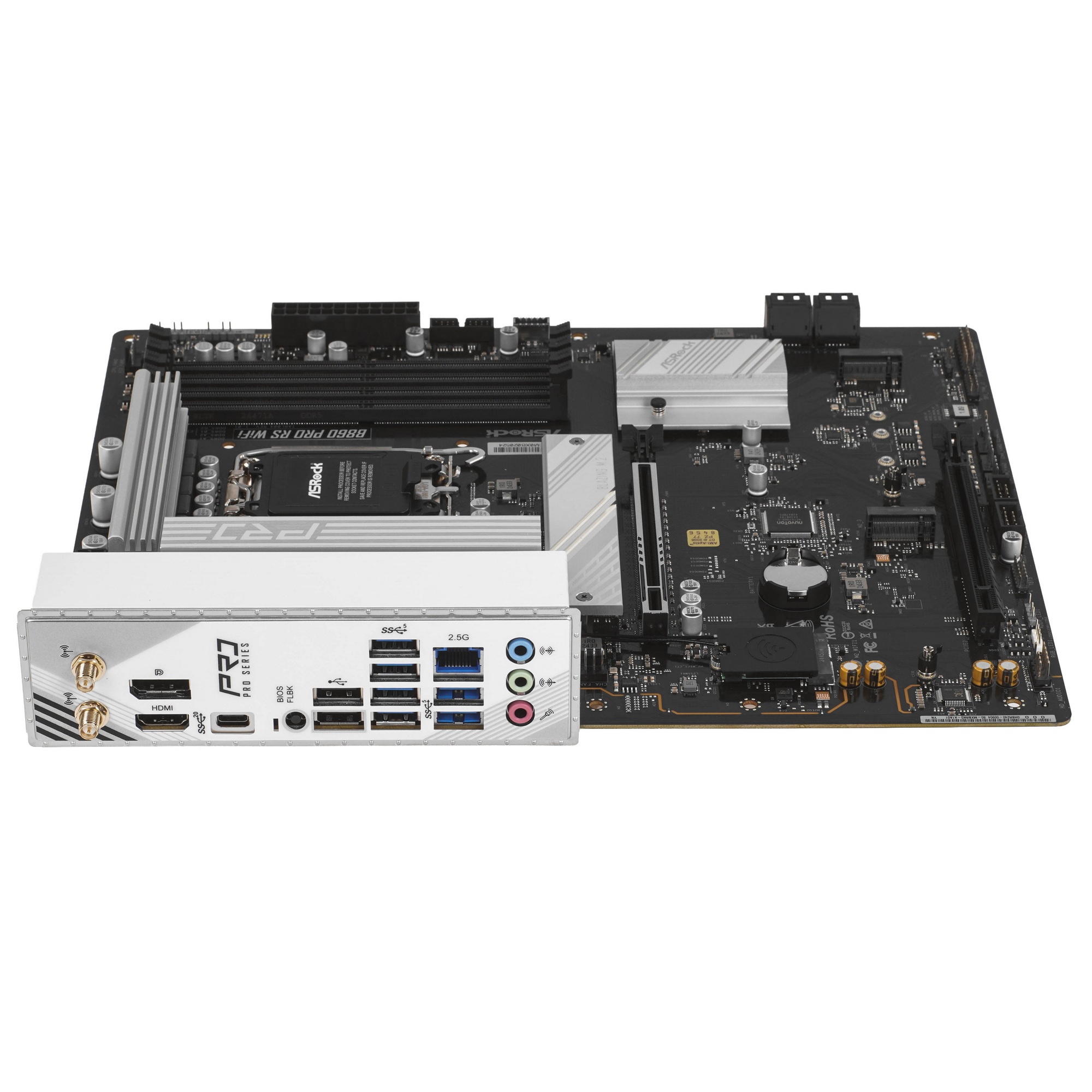 Материнская плата ASRock B860 Pro RS WiFi, LGA 1851, Intel B860, 4xDDR5, 4xSATA, 3xM.2, 1xPCIe 5.0 x