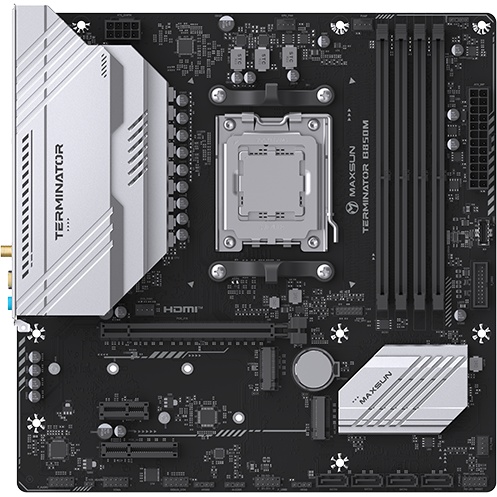 Материнская плата MAXSUN MS-Terminator B850M WIFI, AM5, B850, 4*DDR5, 4*SATA 3.0, 2*M.2, USB 3.2, US