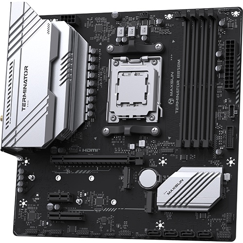Материнская плата MAXSUN MS-Terminator B850M WIFI, AM5, B850, 4*DDR5, 4*SATA 3.0, 2*M.2, USB 3.2, US