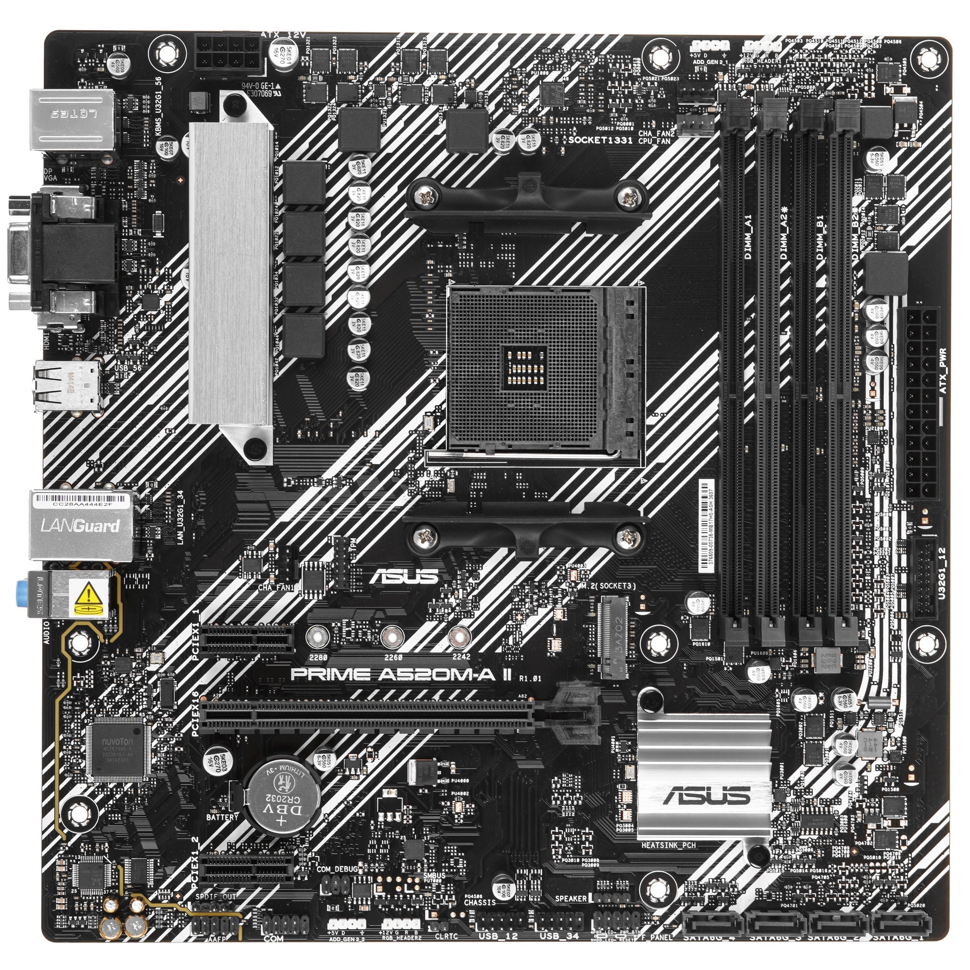 Материнская плата ASUS PRIME A520M-A II/CSM, AM4, AMD A520, 4xDDR4, 4xSATA, 1xM.2, 1xPCI-E 3.0 x16,