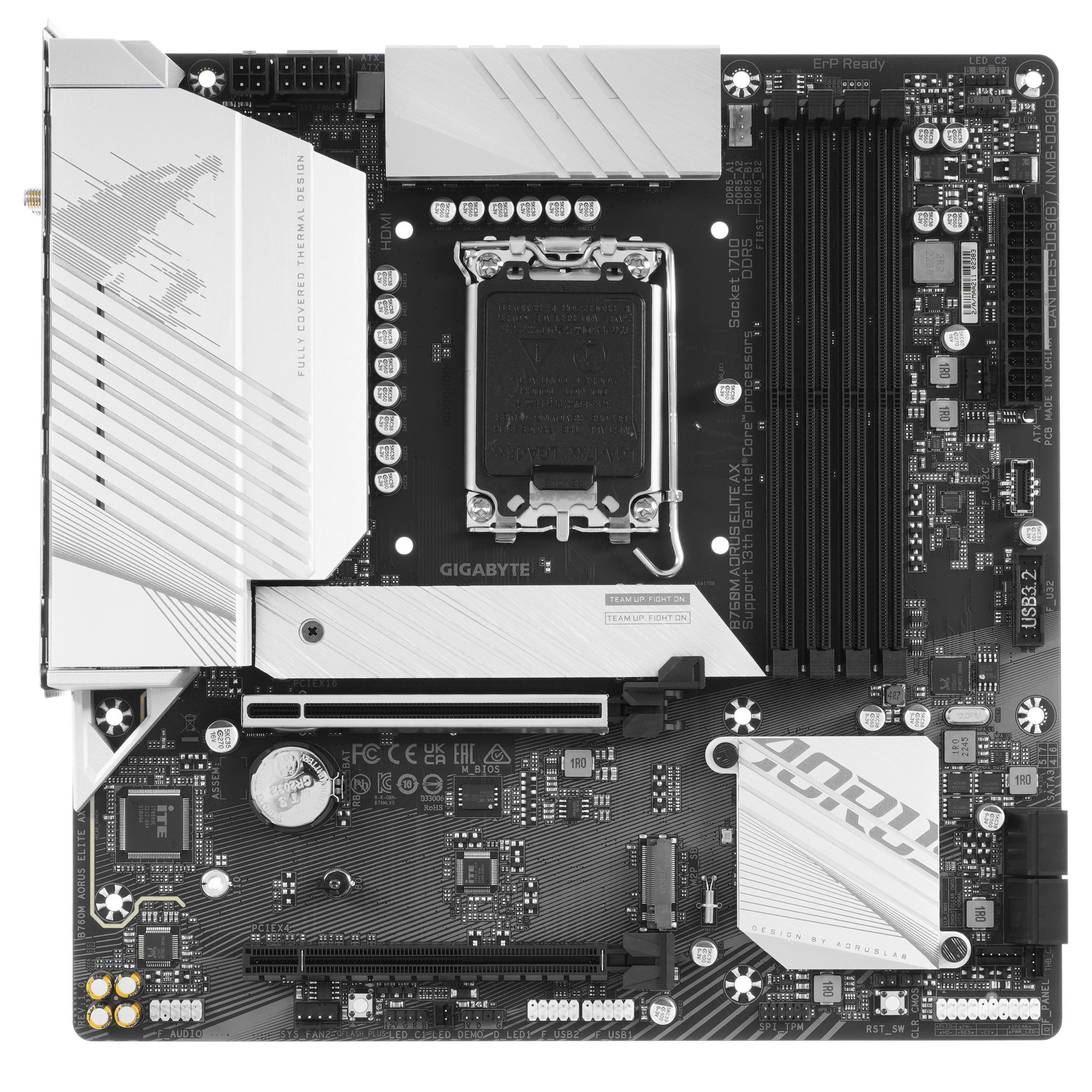 Материнская плата Gigabyte B760M AORUS ELITE AX, LGA 1700, Intel B760, 4xDDR5, 4xSATA, 2xM.2, 1xPCIe