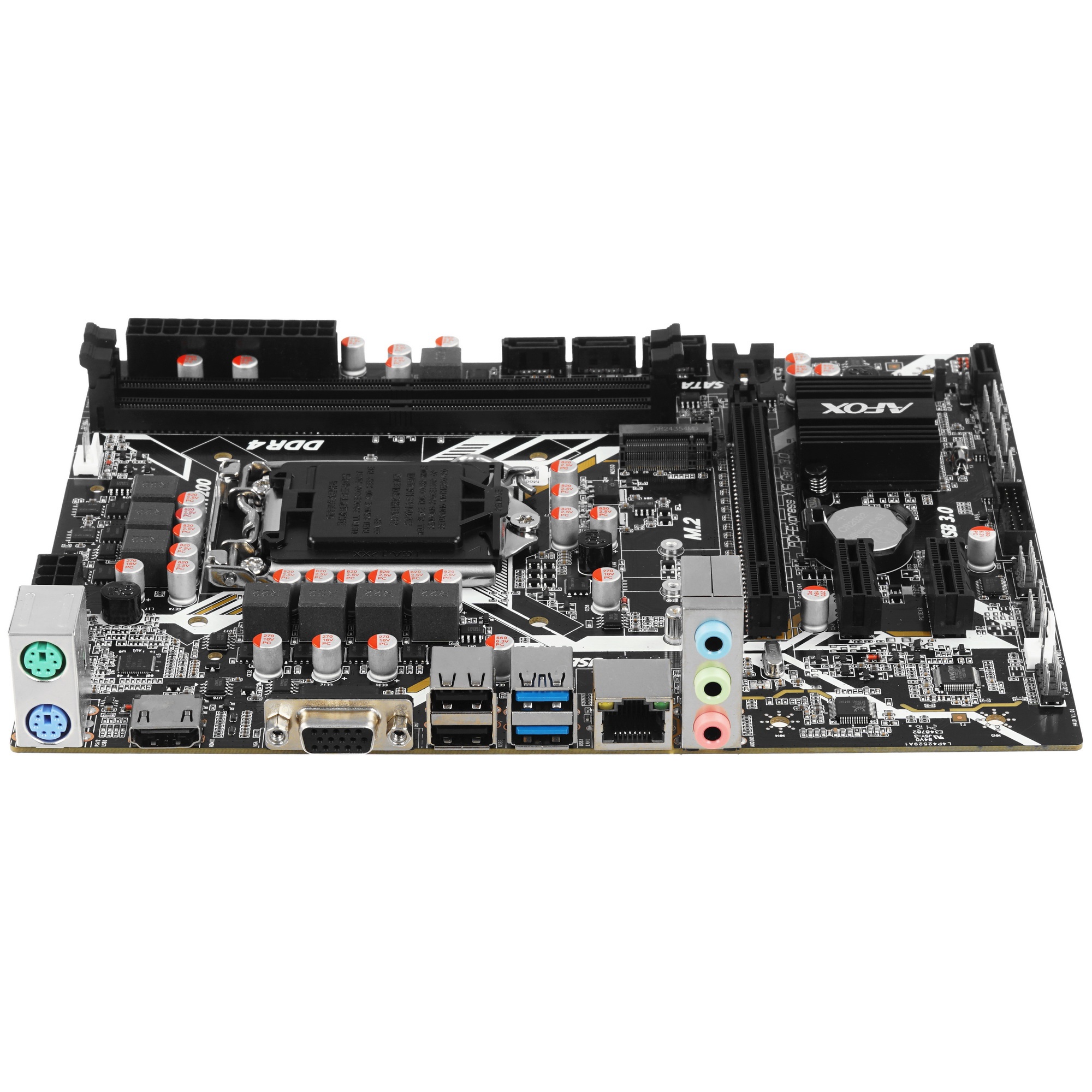 Материнская плата AFOX IH410D4-MA5-V4, LGA 1200, Intel B460, 2xDDR4, 4xSATA, 1xM.2, 1xPCIe 3.0 x16,