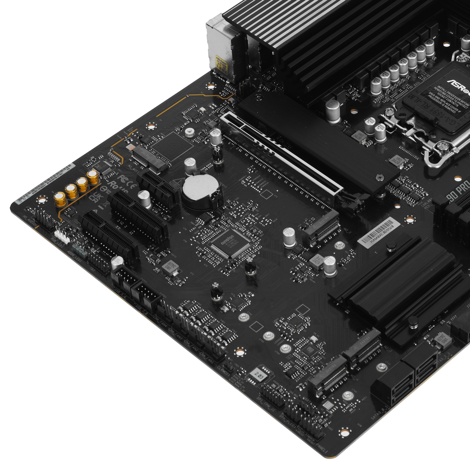 Материнская плата ASRock Z890 Pro-A WiFi, LGA 1851, Intel Z890, 4xDDR5, 4xSATA, 4xM.2, 1xPCIe 5.0 x1
