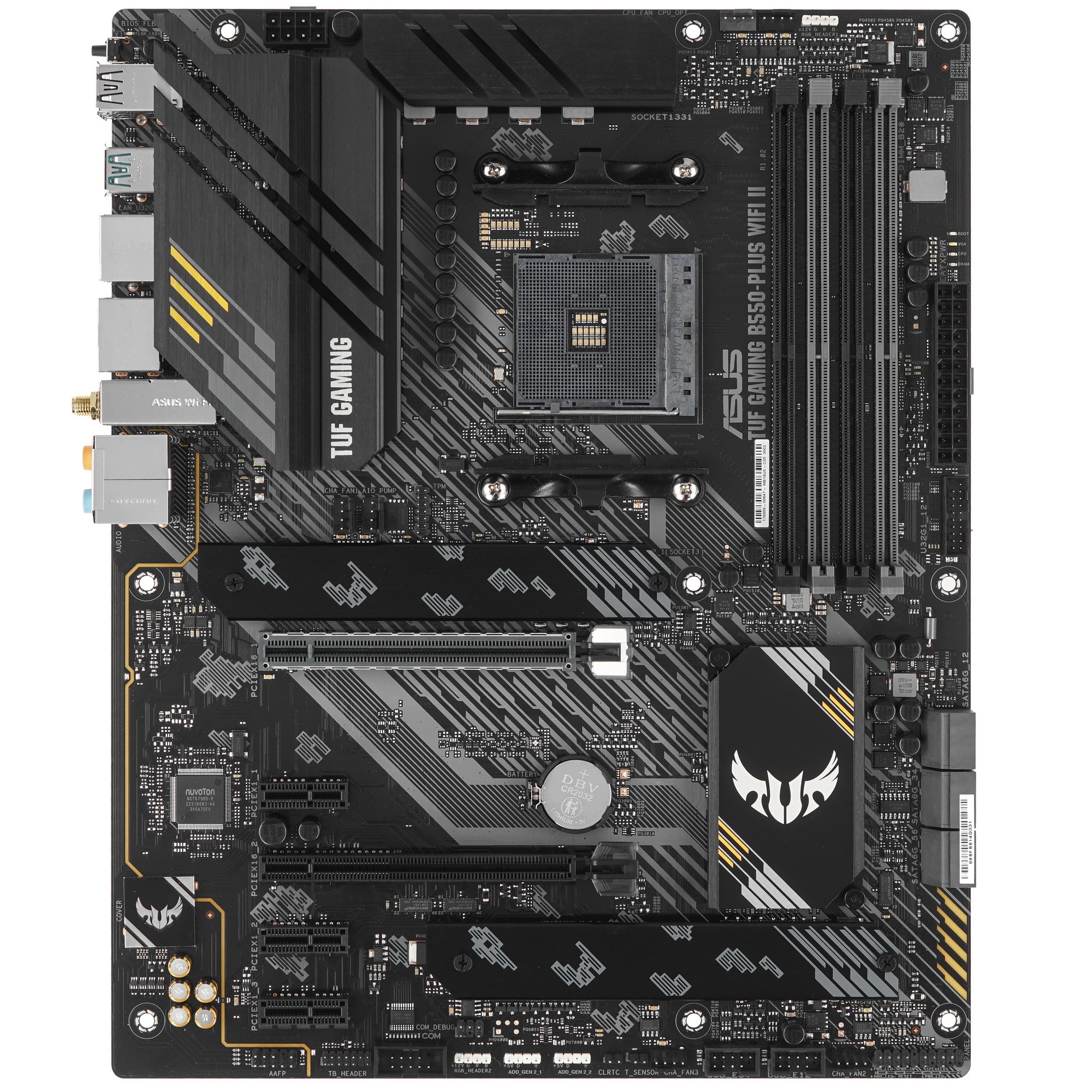 Материнская плата ASUS TUF GAMING B550-PLUS WIFI II, AM4, AMD B550, 4xDDR4, 6xSATA, 2xM.2, 1xPCI-E 3