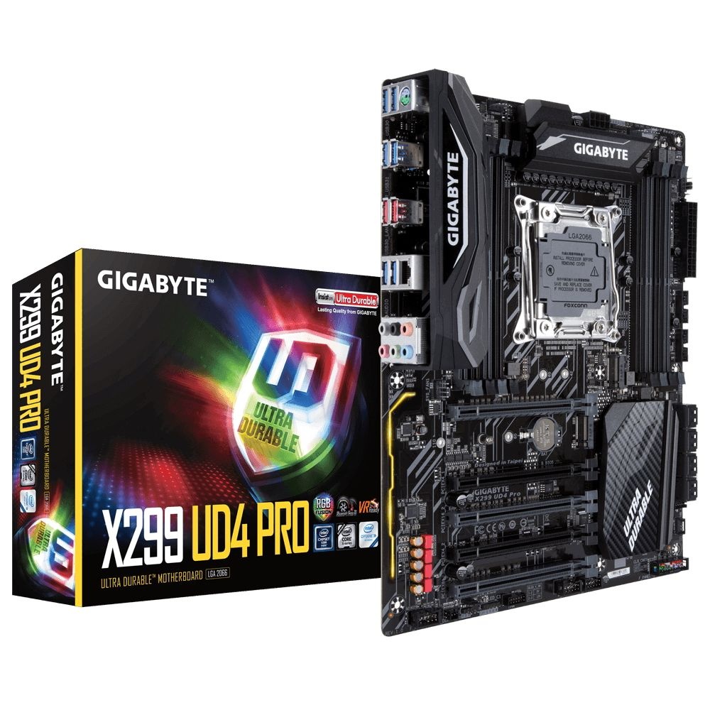 Материнская плата Gigabyte X299 UD4 Pro, Socket 2066, Intel®X299, 8xDDR4-2400, 5xPCI-Ex16, 8xSATA3,(
