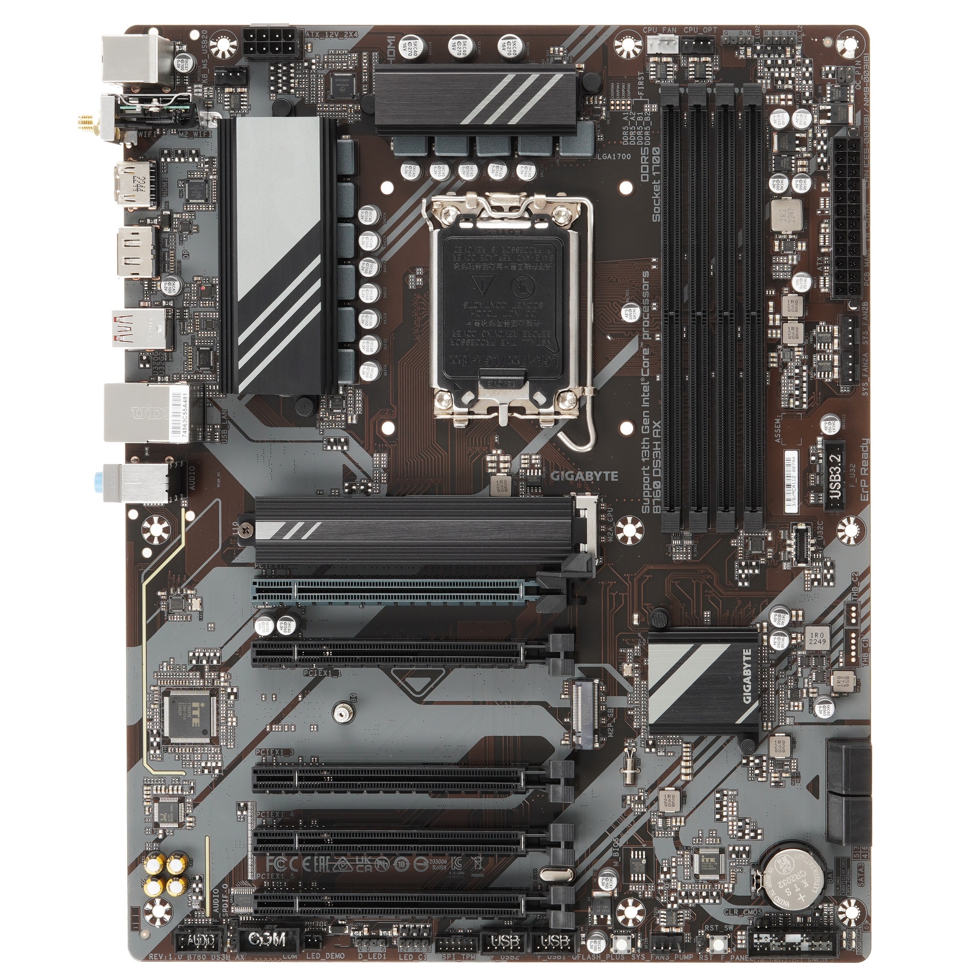 Материнская плата Gigabyte B760 DS3H AX, LGA 1700, Intel B760, 4xDDR5, 4xSATA, 2xM.2, 1xPCI-E 4.0 x1