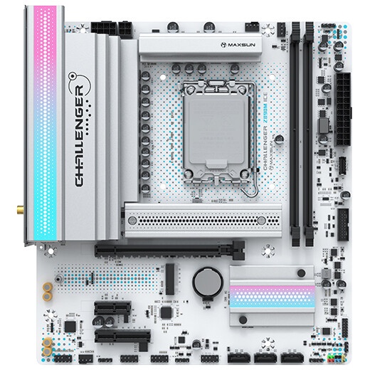 Материнская плата MAXSUN MS-Challenger Z890M WIFI ICE, LGA1851, Z890, 2*DDR5, 3*SATA3, 2*M.2, USB 3.