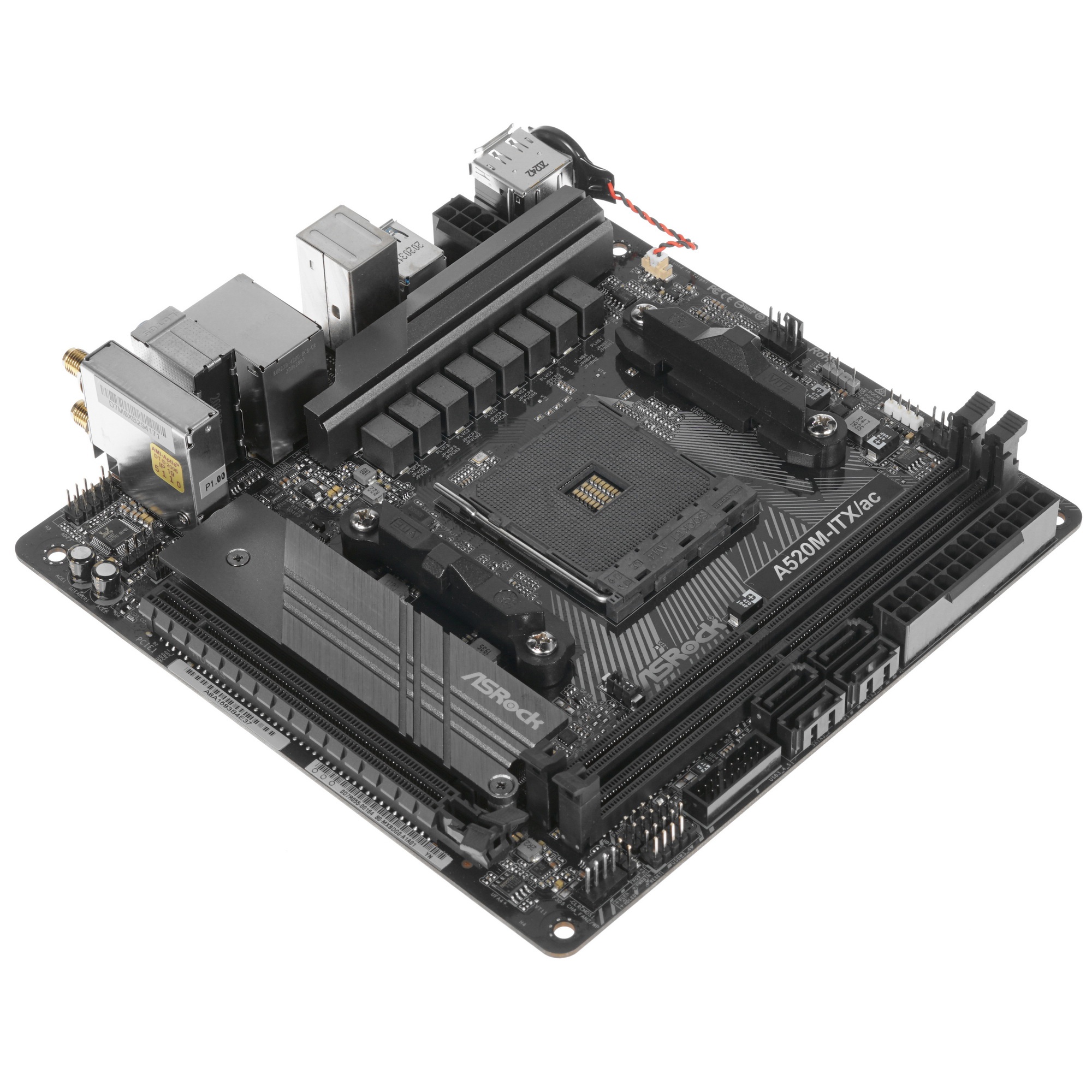 Материнская плата ASRock A520M-ITX/AC, AM4, AMD A520, 2xDDR4, 4xSATA, 1xM.2 PCIe, 1xPCIe 3.0 x16, 1x