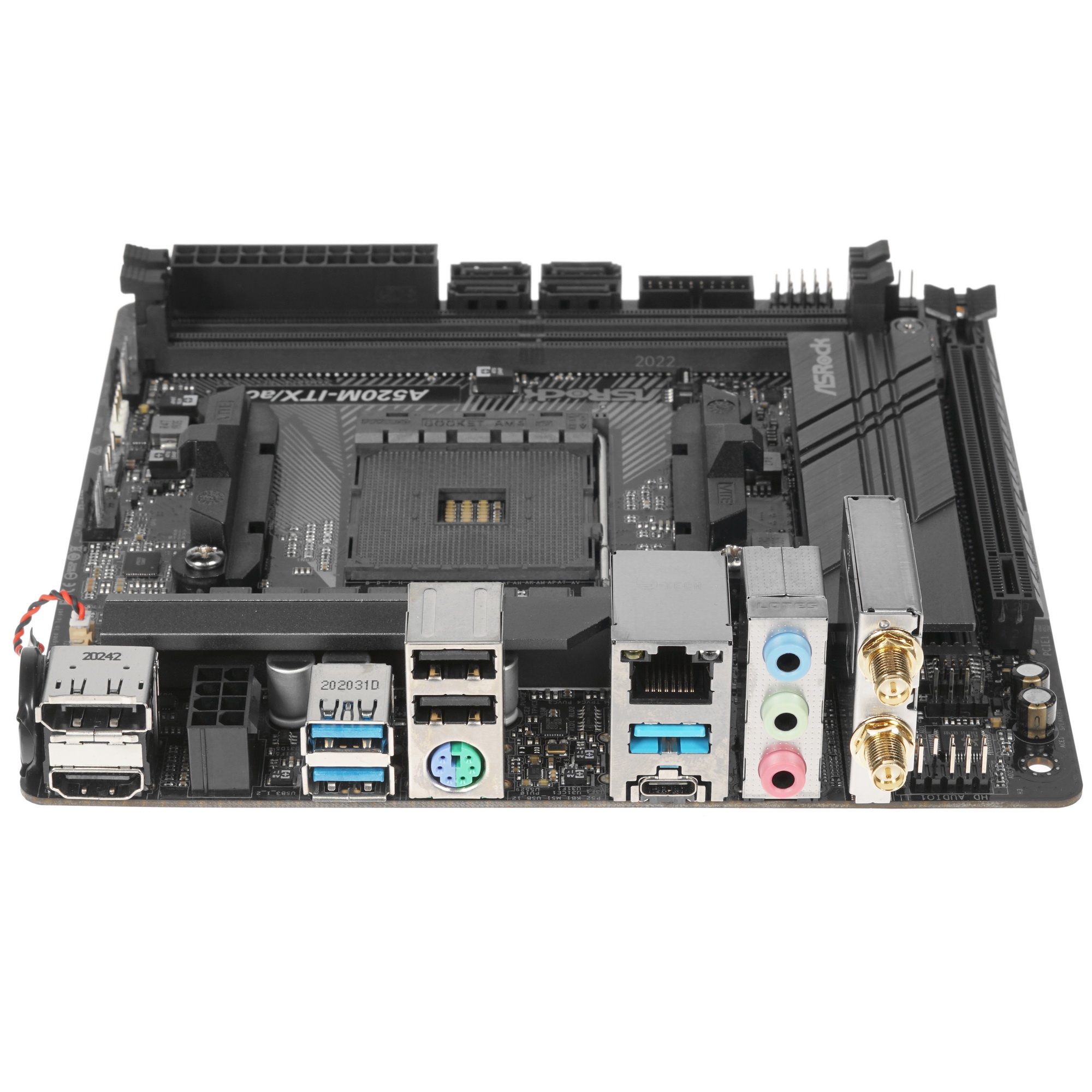 Материнская плата ASRock A520M-ITX/AC, AM4, AMD A520, 2xDDR4, 4xSATA, 1xM.2 PCIe, 1xPCIe 3.0 x16, 1x