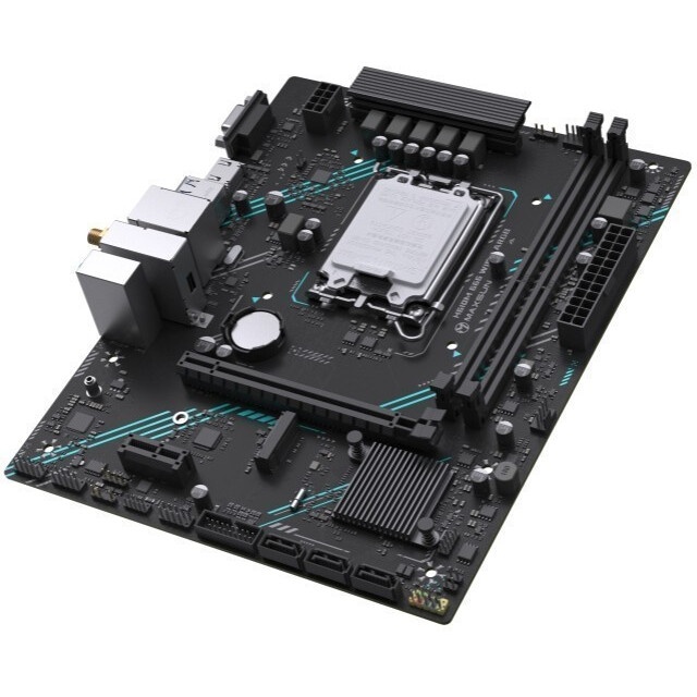 Материнская плата Maxsun H610M 666 WiFi6 ARGB, LGA 1700, Intel H610, 2xDDR4, 3xSATA, 1xM.2, 1xPCI-E