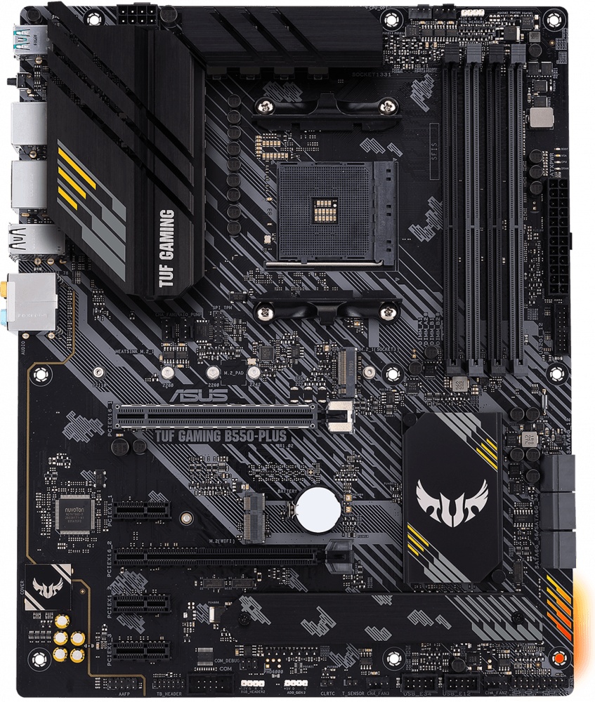 Материнская плата ASUS TUF GAMING B550-PLUS, AM4, AMD B550, 4xDDR4, 6xSATA, 2xM.2, 1xPCIe 4.0 x16, 1