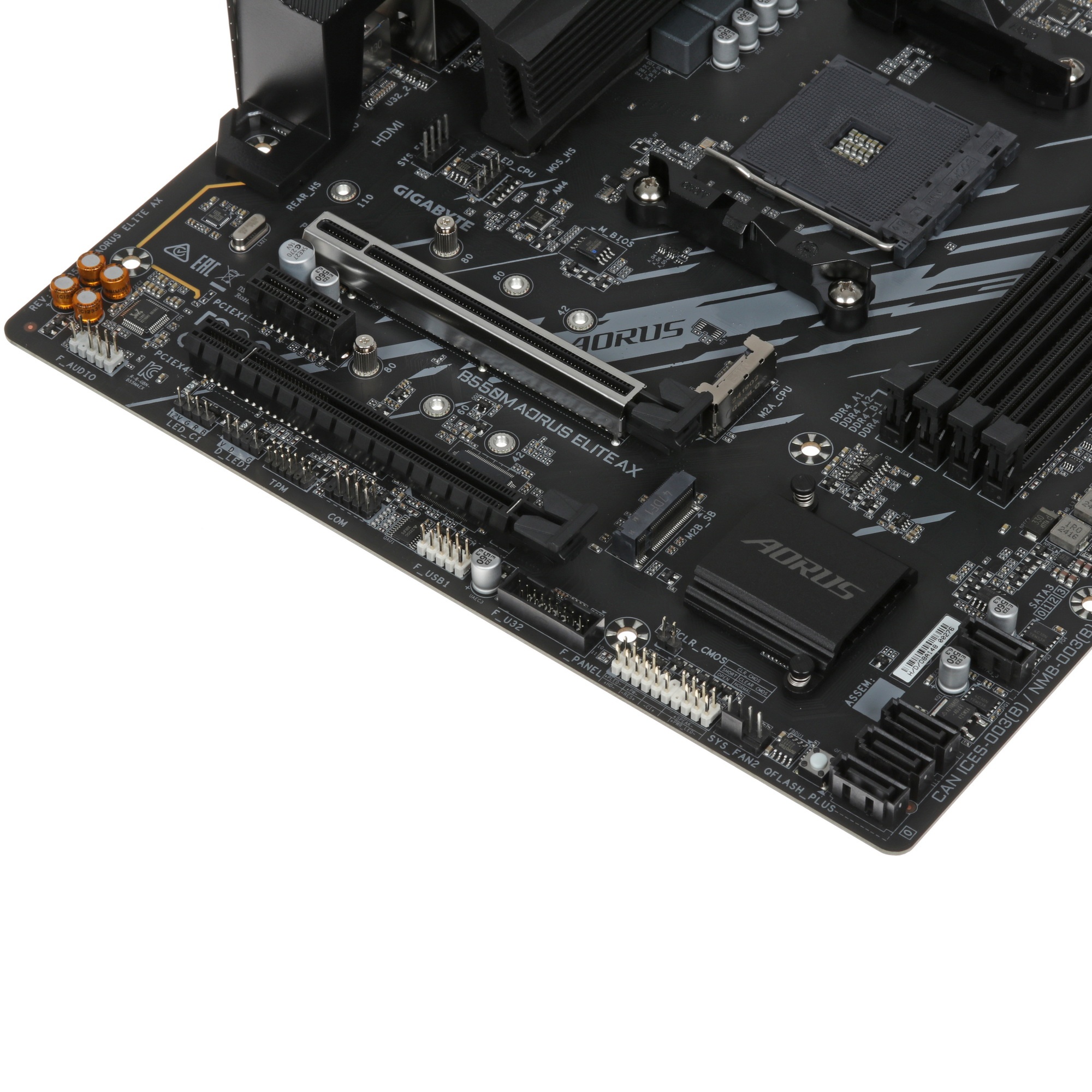 Материнская плата Gigabyte B550M AORUS ELITE AX, Socket AM4, AMD B550, 4xDDR4, 4xSATA, 2xM.2, 1xPCI-