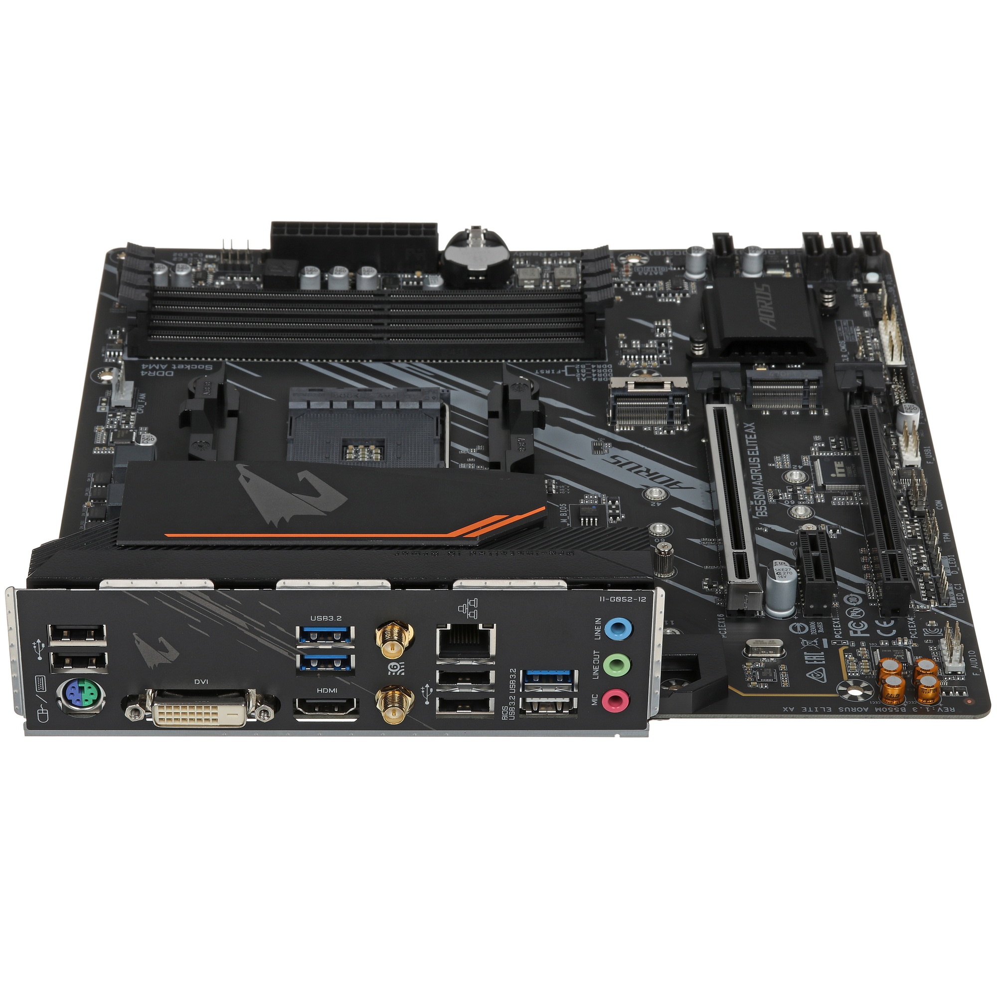 Материнская плата Gigabyte B550M AORUS ELITE AX, Socket AM4, AMD B550, 4xDDR4, 4xSATA, 2xM.2, 1xPCI-