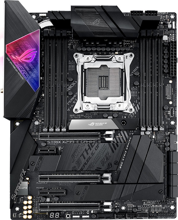 Материнская плата ASUS ROG STRIX X299-E GAMING II, LGA 2066, Intel X299, 8xDDR4, 8xSATA, 3xM.2, 1xPC