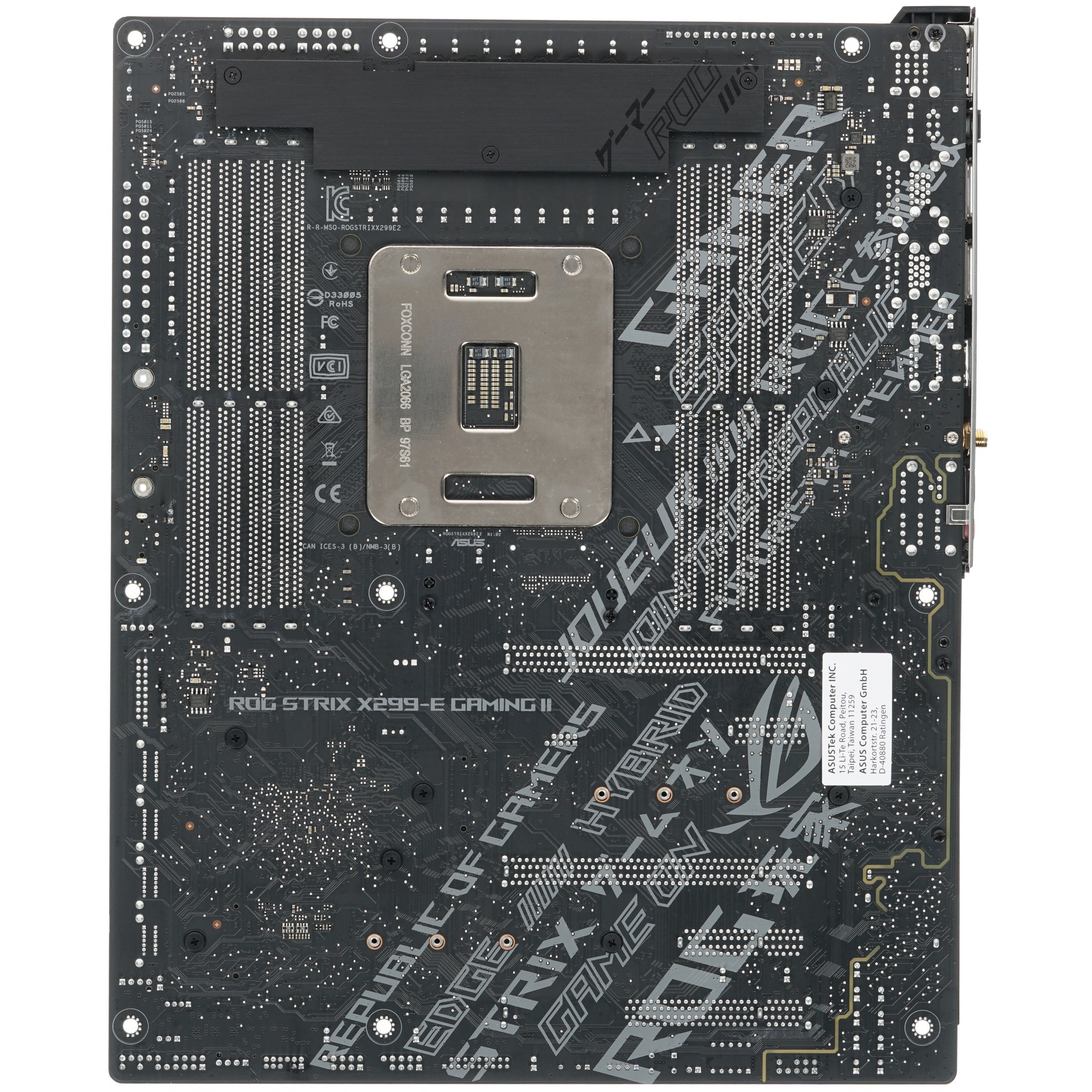 Материнская плата ASUS ROG STRIX X299-E GAMING II, LGA 2066, Intel X299, 8xDDR4, 8xSATA, 3xM.2, 1xPC