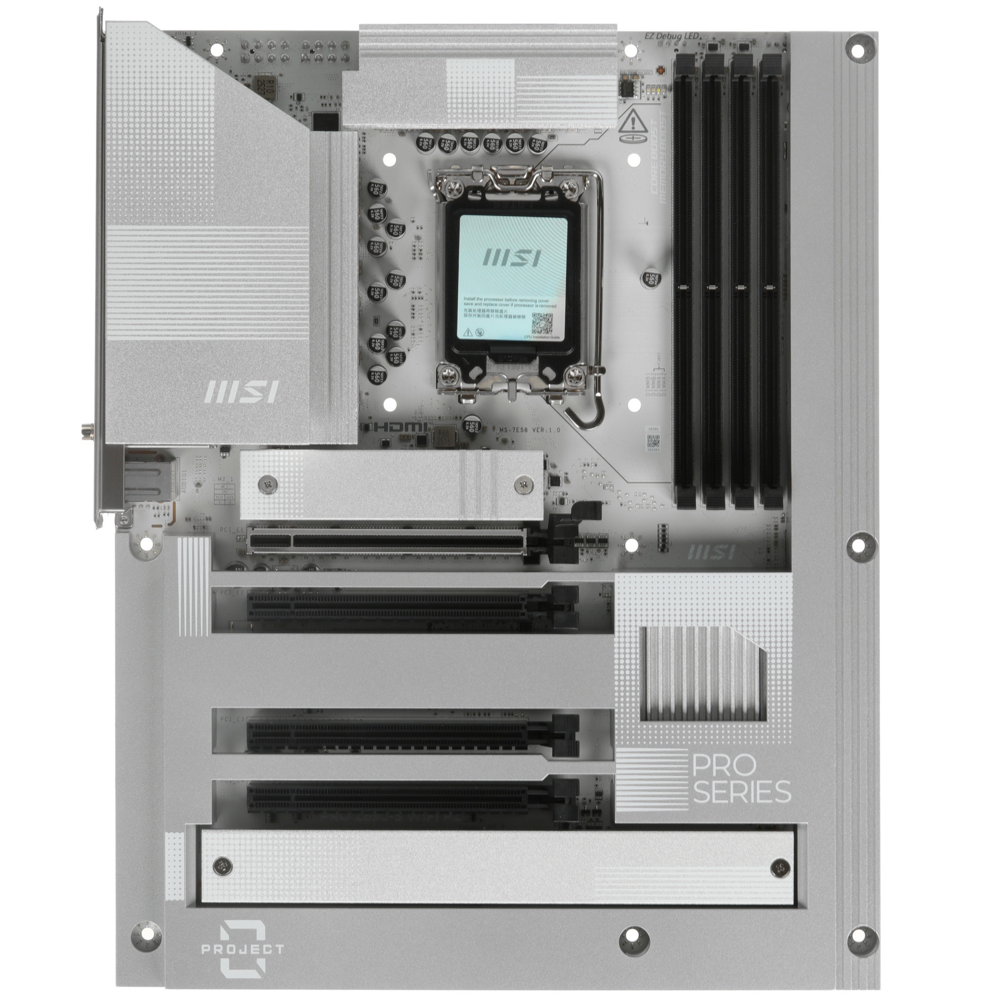 Материнская плата MSI PRO Z890-S WIFI PZ Z890, LGA1851, 4*DDR5, 4*PCIEx16, 3*M.2, 2*TypeC, 6*USB3.2G