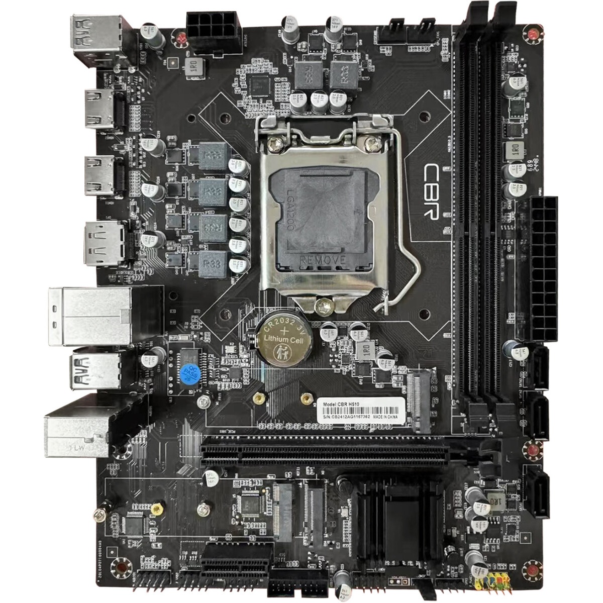 Материнская плата CBR H510, LGA 1200, Intel H470, 2xDDR4, 3xSATA, 1xM.2, 1xPCIe x16, 1xPCIe x1, 2xHD