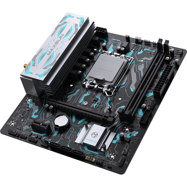 Материнская плата Maxsun MS-B760M GAMING WIFI GANK V2, LGA 1700, Intel B760, 2xDDR5, 4xSATA, 1xM.2,