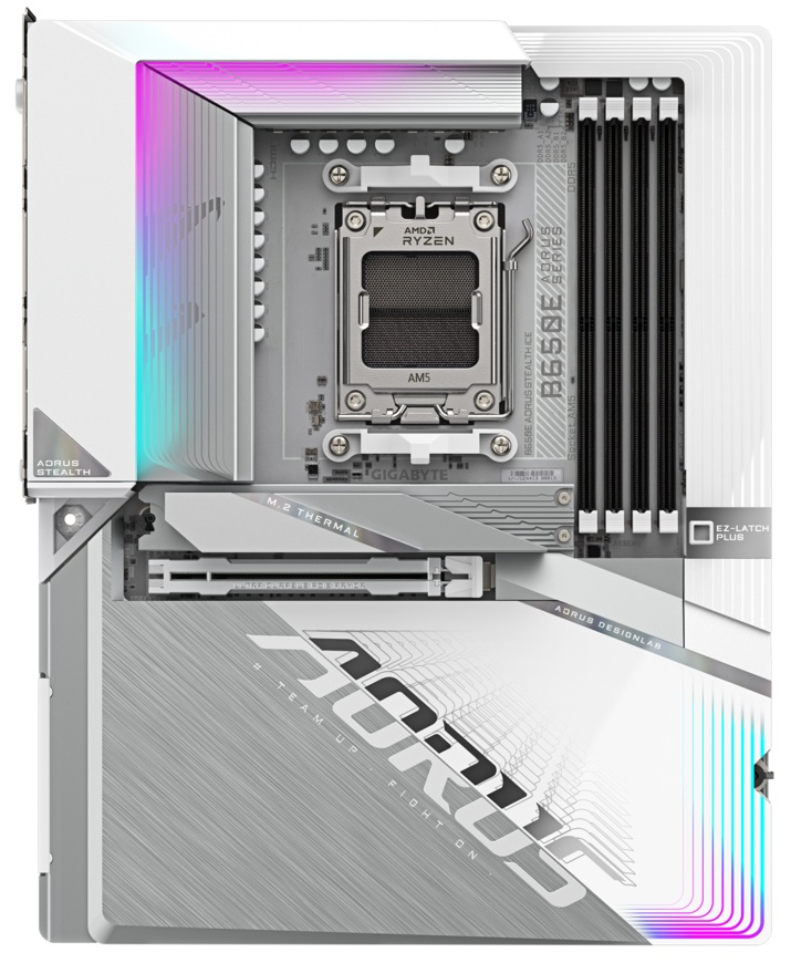 Материнская плата Gigabyte B650E AORUS STEALTH ICE, AM5, AMD B650, 4xDDR5, 4xSATA, 3xM.2, 1xPCI-E 5.