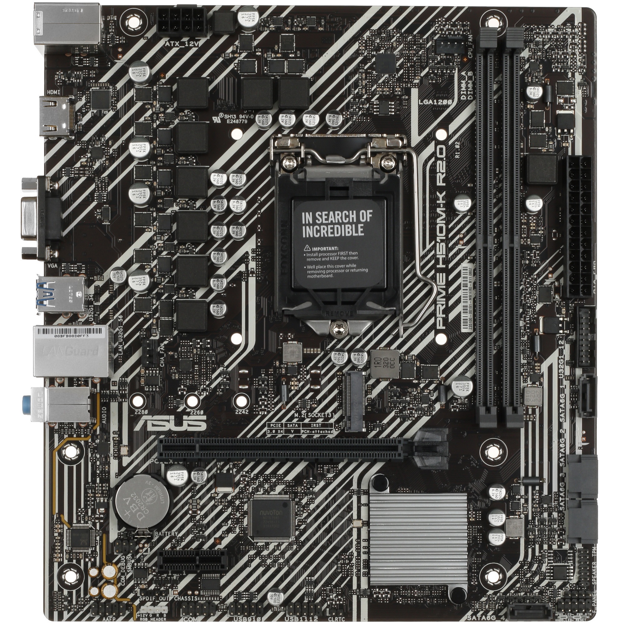 Материнская плата ASUS PRIME H510M-K R2.0, LGA 1200, Intel H470, 2xDDR4, 4xSATA, 1xM.2, 1xPCIe 4.0 x