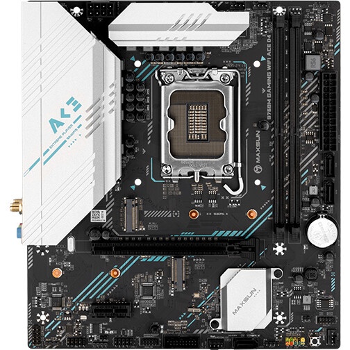 Материнская плата Maxsun B760M GAMING WIFI ACE D4, LGA 1700, Intel B760, 2xDDR4, 3xSATA, 2xM.2, 1xPC