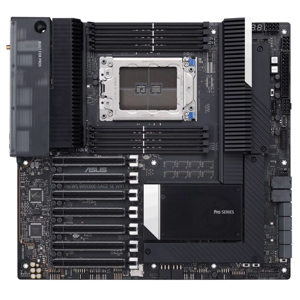 Материнская плата ASUS Pro WS WRX80E-SAGE SE WIFI II, sWRX8, AMD WRX80, 8xDDR4, 8xSATA, 3xM.2, 7xPCI