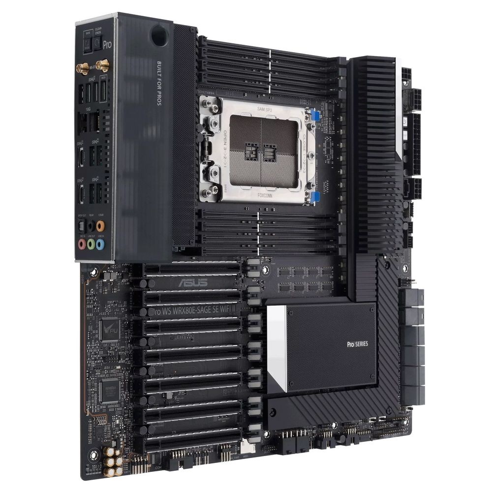 Материнская плата ASUS Pro WS WRX80E-SAGE SE WIFI II, sWRX8, AMD WRX80, 8xDDR4, 8xSATA, 3xM.2, 7xPCI