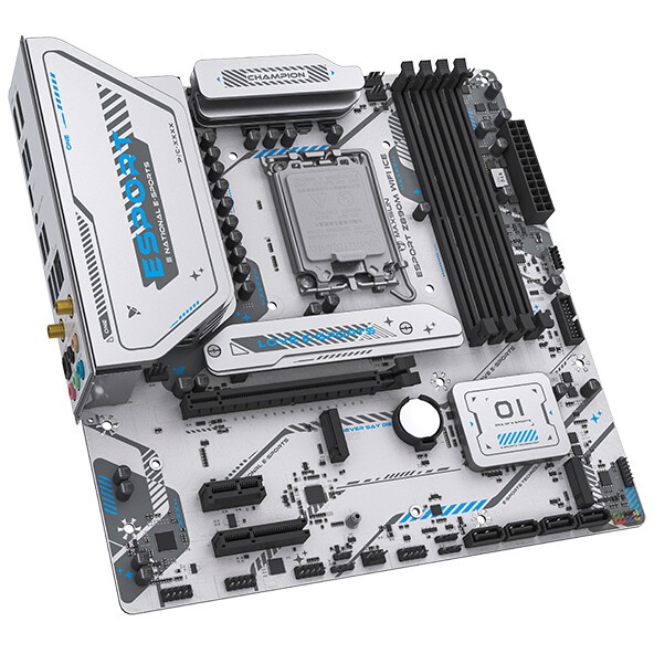 Материнская плата MAXSUN MS-eSport Z890M WIFI ICE, LGA1851, Z890, 4*DDR5, 4*SATA3, 3*M.2, USB 3.2, U