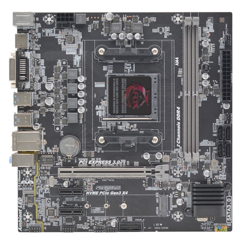 Материнская плата AFOX B450D4-MA-V4, AM4, AMD B450, 2xDDR4, 4xSATA, 1xM.2, 1xPCIe 3.0 x16, 2xPCIe x1