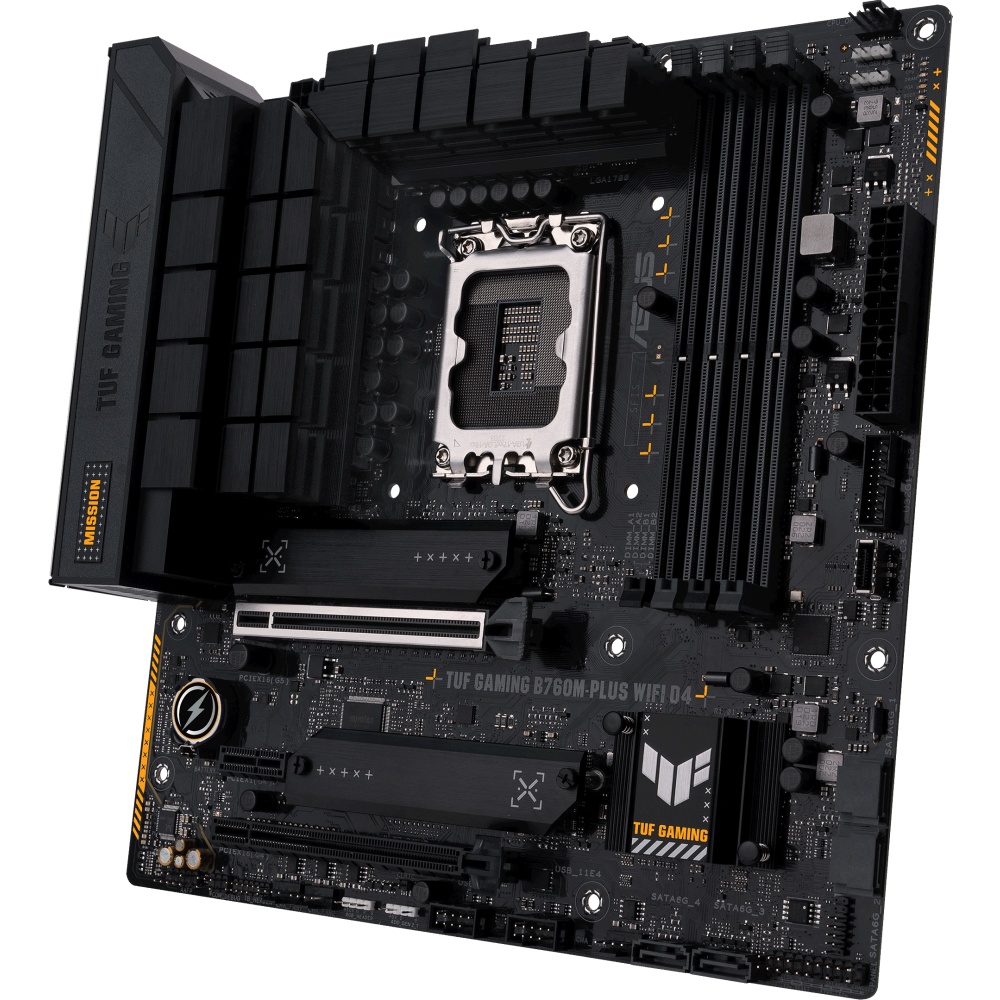 Материнская плата ASUS TUF GAMING B760M-PLUS WIFI D4, LGA 1700, Intel B760, 4xDDR4, 4xSATA, 2xM.2, 1