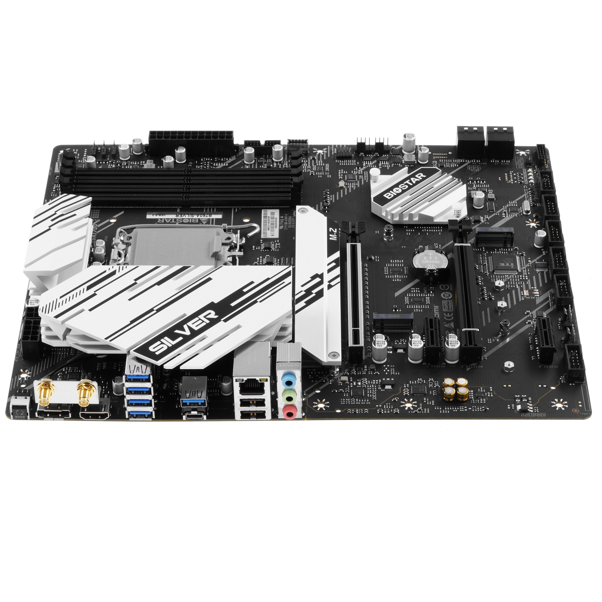 Материнская плата Biostar B760A-SILVER, LGA 1700, Intel B760, 4xDDR5, 4xSATA, 3xM.2, 1xPCIe 5.0 x16,