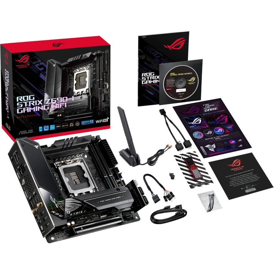 Материнская плата ASUS ROG STRIX Z690-I GAMING WIFI, LGA 1700, Intel Z690, 2xDDR5, 4xSATA, 2xM.2, 1x