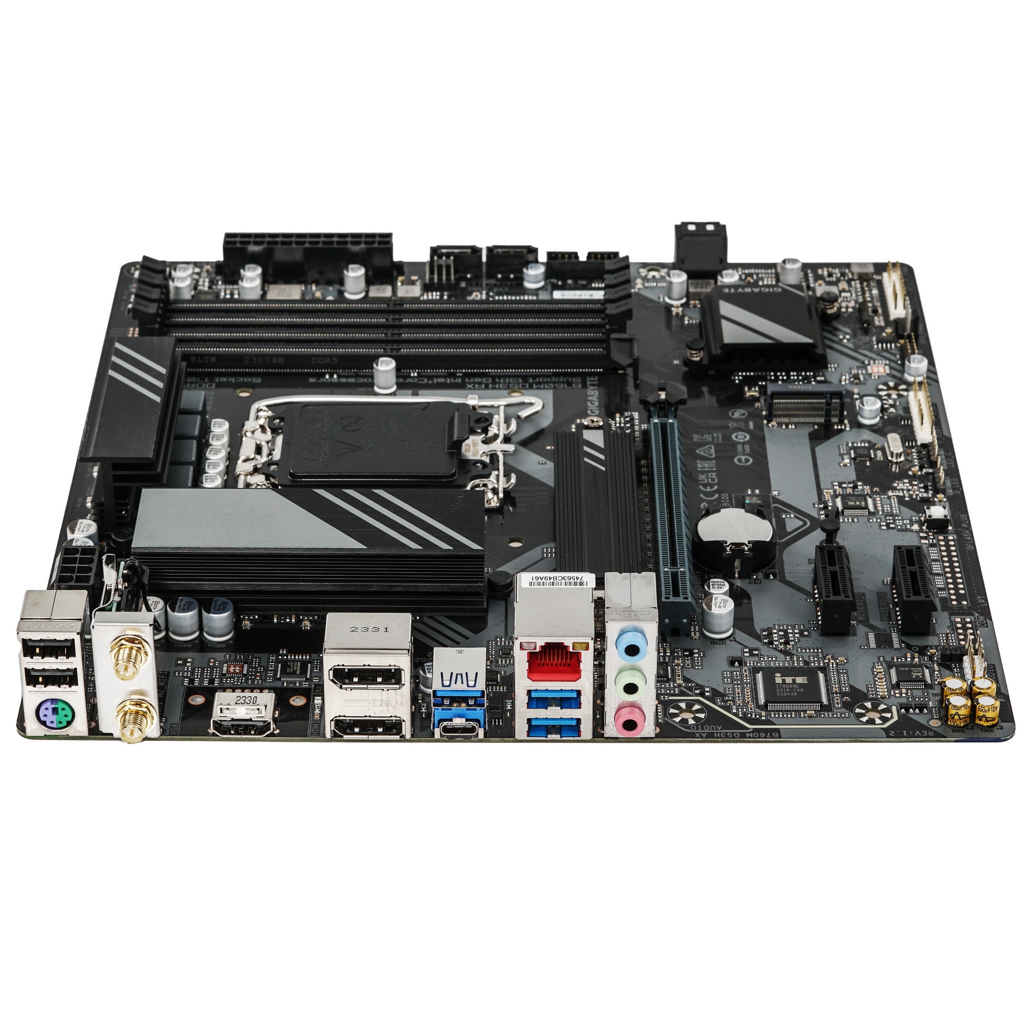 Материнская плата Gigabyte B760M DS3H AX (V1.2), LGA 1700, Intel B760, 4xDDR5, 4xSATA, 2xM.2, 1xPCI-
