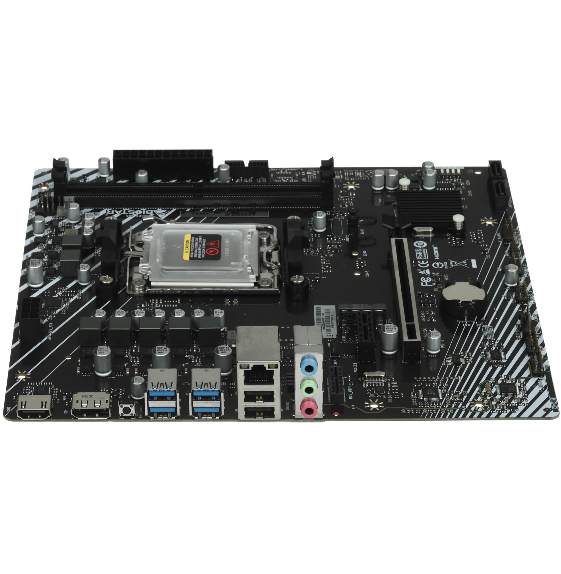 Материнская плата Biostar A620MS SocketAM5 AMD A620 2xDDR5 mATX AC`97 8ch(7.1) GbLAN RAID+HDMI+DP