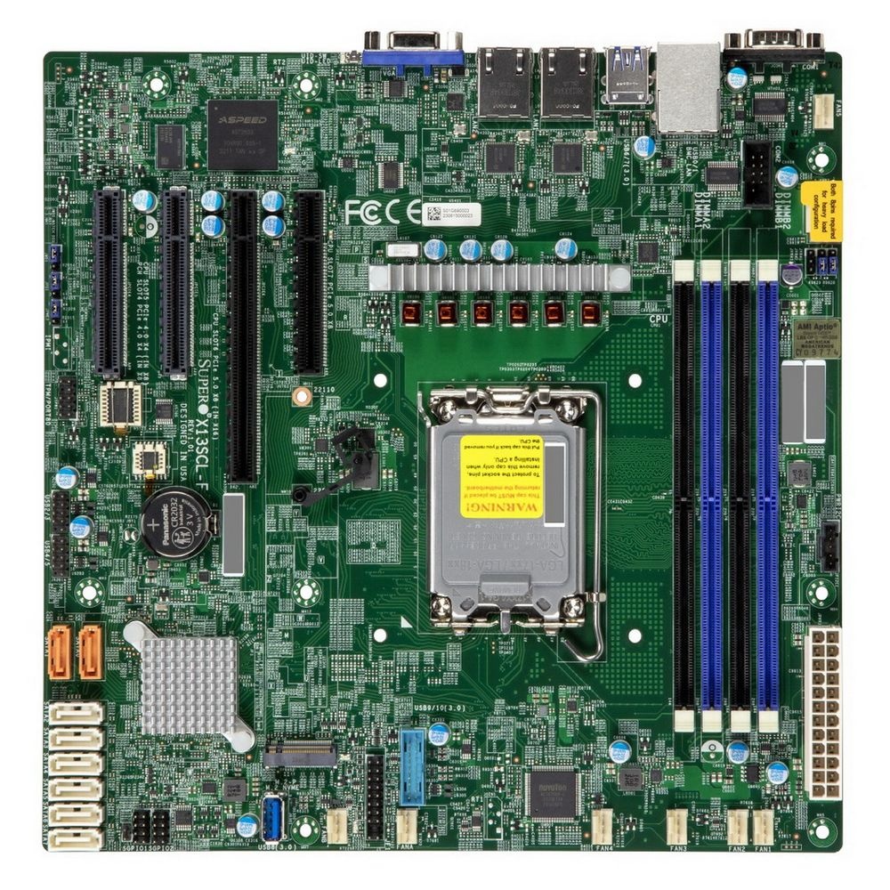Материнская плата SuperMicro MBD-X13SCL-F-B, LGA1700, Intel C262, 4xDDR5, 8xSATA, 1xM.2, 1xPCIe 5.0