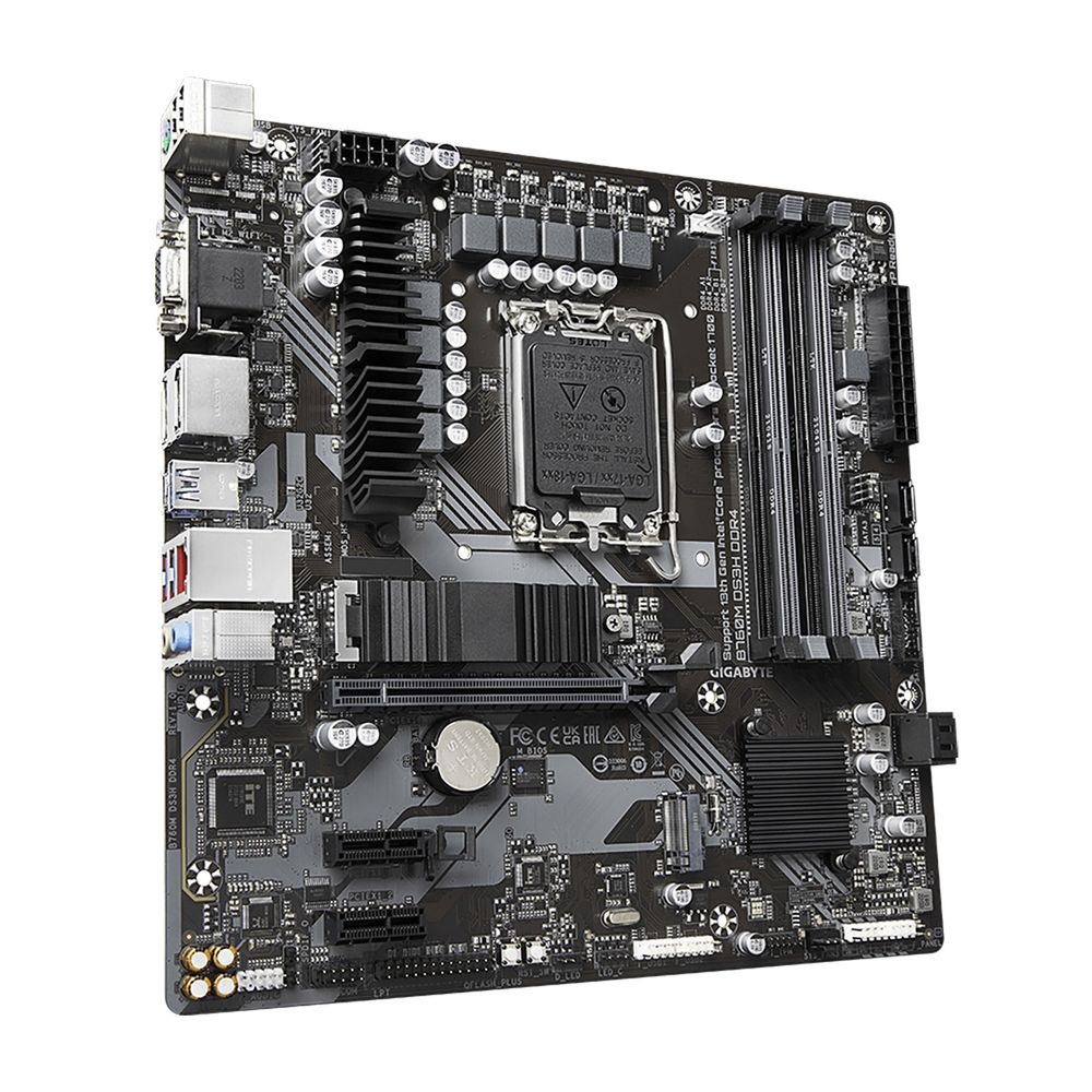Материнская плата Gigabyte B760M DS3H DDR4, Socket 1700, Intel®B760, 4xDDR4-3200, D-SUB+HDMI+DP+DP,
