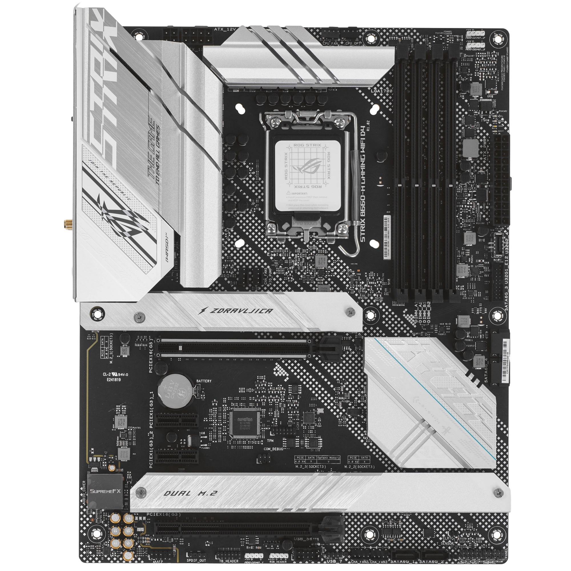 Материнская плата ASUS ROG STRIX B660-A GAMING WIFI D4, LGA 1700, Intel B660, 4xDDR4, 4xSATA, 3xM.2,