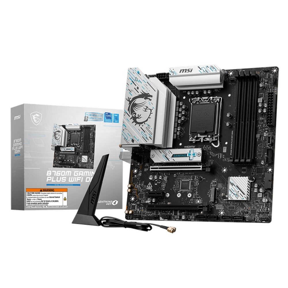 Материнская плата MSI B760M GAMING PLUS WIFI DDR4, LGA1700, Intel B760, 4xDDR4, 4xSATA, 2xM.2, 1xPCI