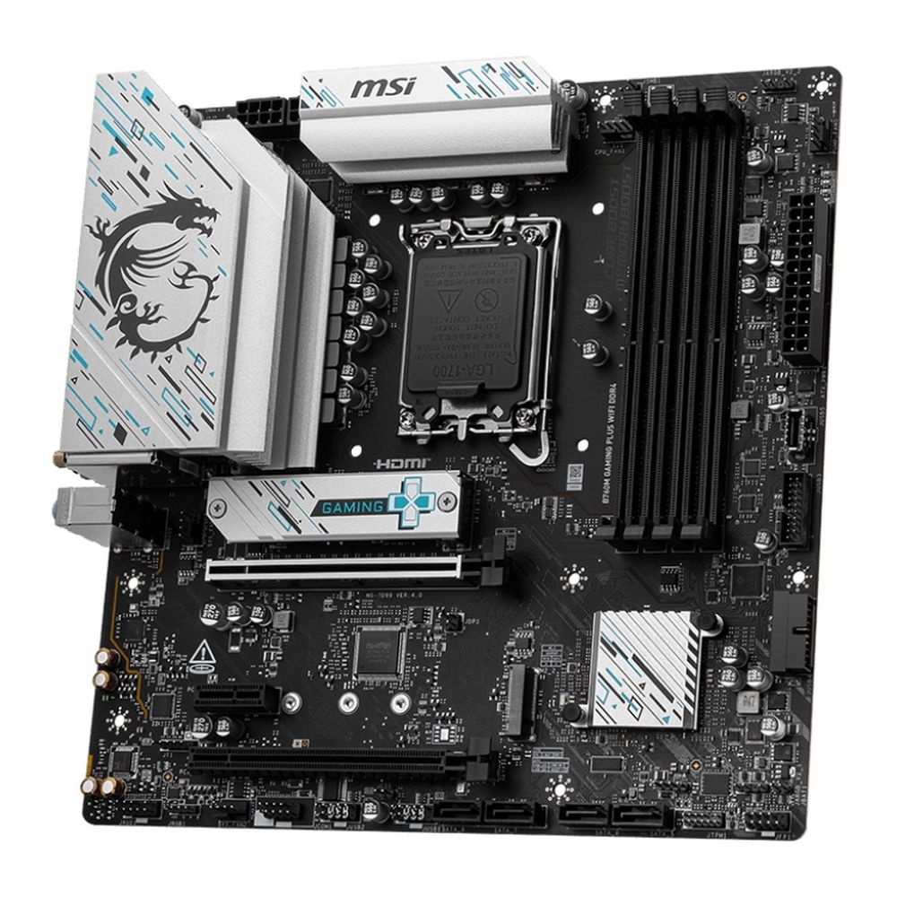 Материнская плата MSI B760M GAMING PLUS WIFI DDR4, LGA1700, Intel B760, 4xDDR4, 4xSATA, 2xM.2, 1xPCI