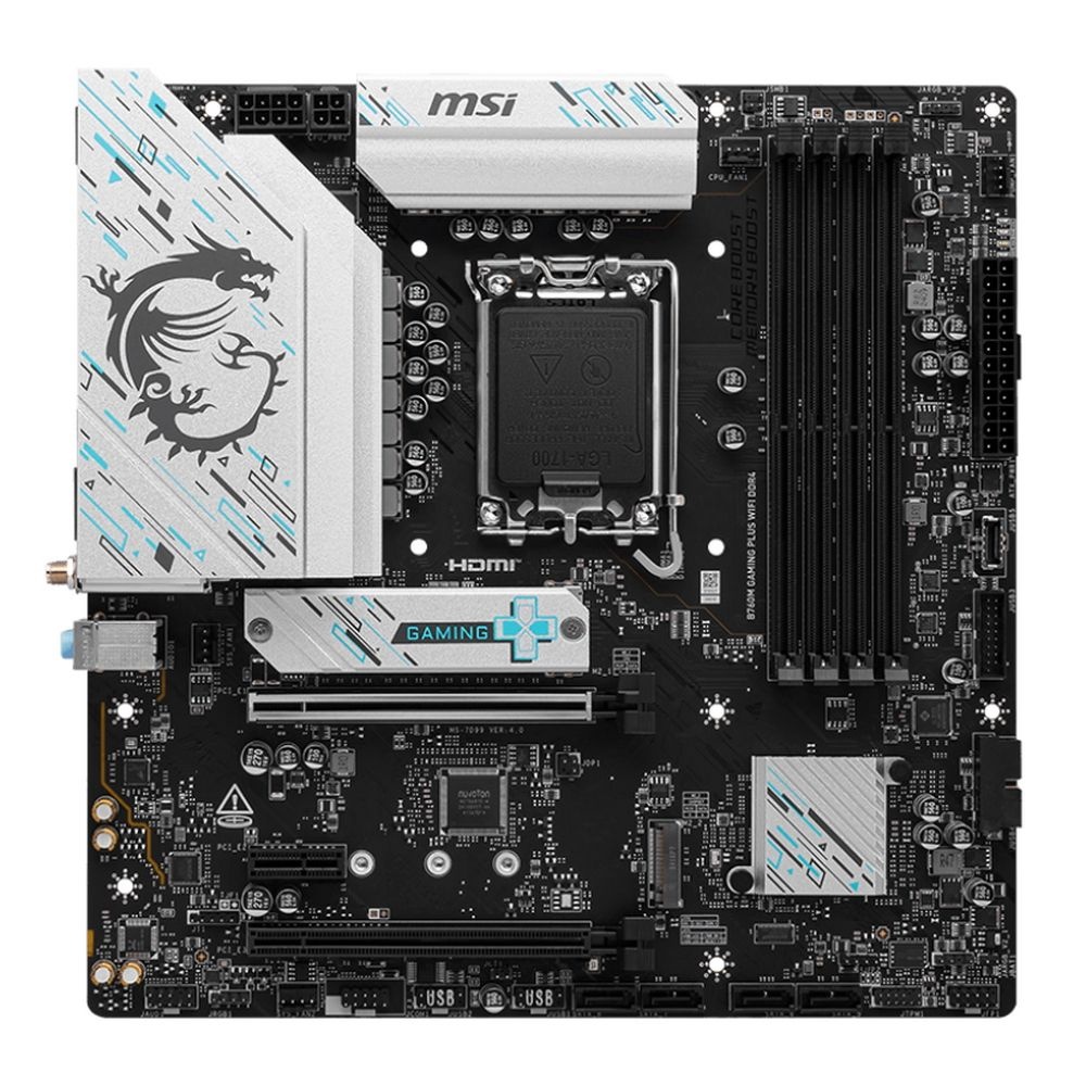 Материнская плата MSI B760M GAMING PLUS WIFI DDR4, LGA1700, Intel B760, 4xDDR4, 4xSATA, 2xM.2, 1xPCI