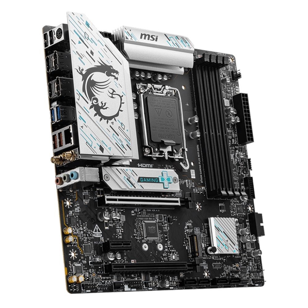 Материнская плата MSI B760M GAMING PLUS WIFI DDR4, LGA1700, Intel B760, 4xDDR4, 4xSATA, 2xM.2, 1xPCI