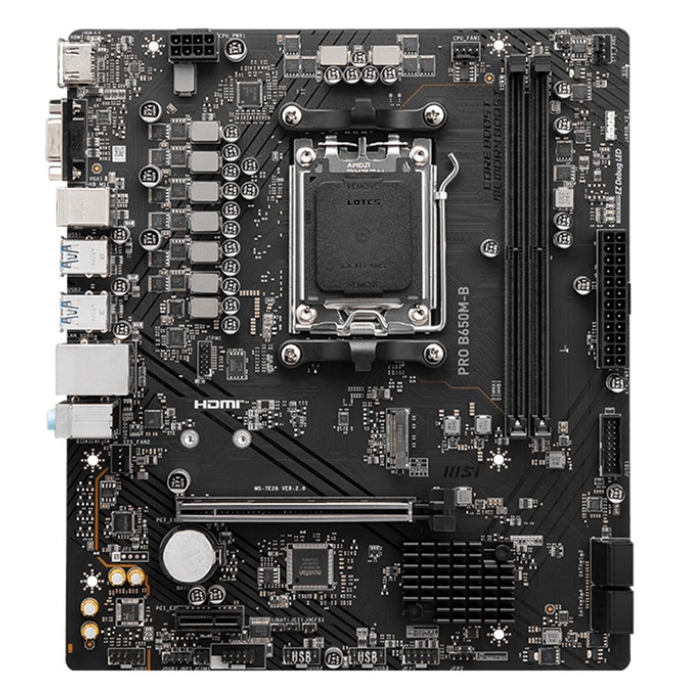 Материнская плата MSI OEM PRO B650M-B B650, AM5, 2*DDR5, 1*PCIEx16, 1*PCIEx1, 1*M.2, 6*USB3.2Gen1, 6