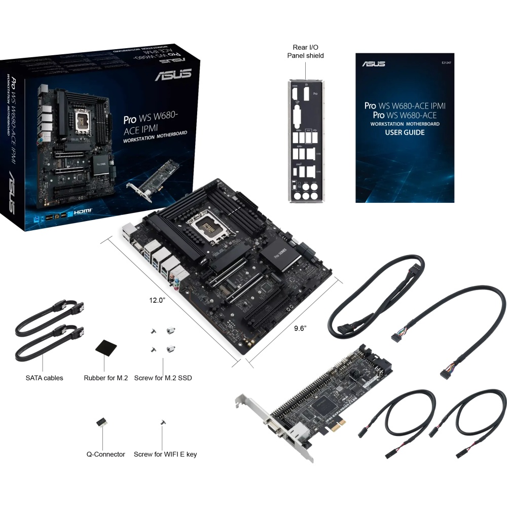 Материнская плата ASUS PRO WS W680-ACE IPMI LGA1700 ATX 4xDDR5 4xPCIEx16 PCIEx1 3xM.2 USB-C DP HDMI