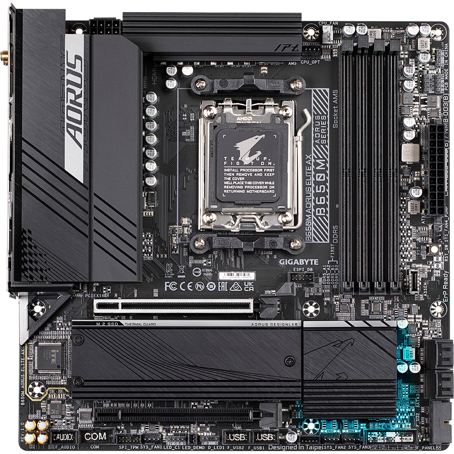 Материнская плата Gigabyte OEM B650M AORUS ELITE AX, Socket AM5, AMD B650, 4xDDR5-5200, HDMI+DP,2xPC