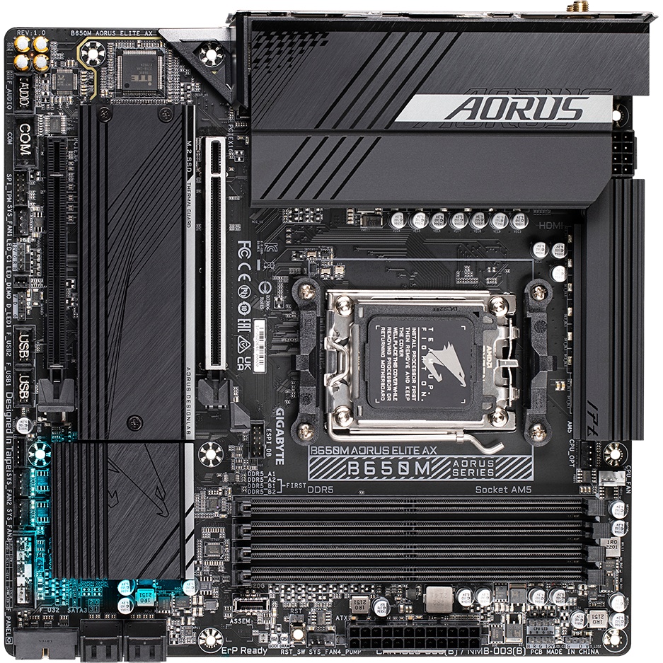 Материнская плата Gigabyte OEM B650M AORUS ELITE AX, Socket AM5, AMD B650, 4xDDR5-5200, HDMI+DP,2xPC