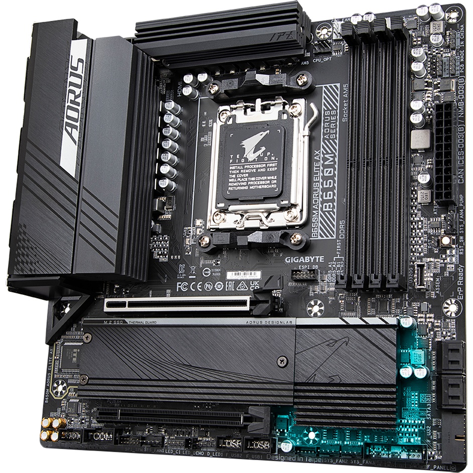 Материнская плата Gigabyte OEM B650M AORUS ELITE AX, Socket AM5, AMD B650, 4xDDR5-5200, HDMI+DP,2xPC